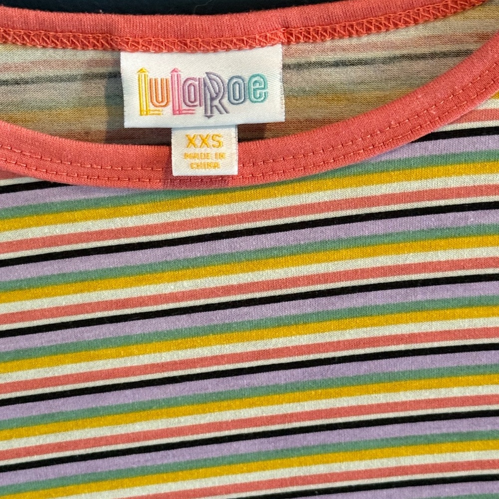 LuLaRoe Melissa Striped Short Sleeve Tunic Size XXS - Picture 3 of 8